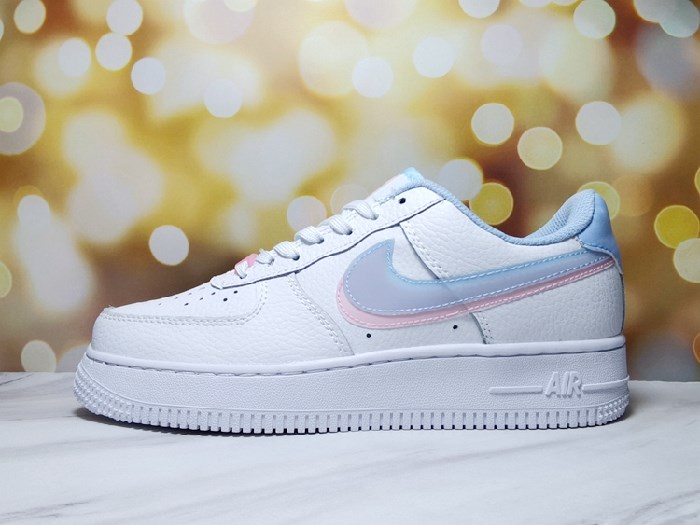 Women's Air Force 1 White/Blue Shoes 0116